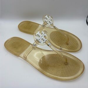 Tory Burch Mini Miller Thong Sandals in Clear Yellow Jelly Flip Flops size 9